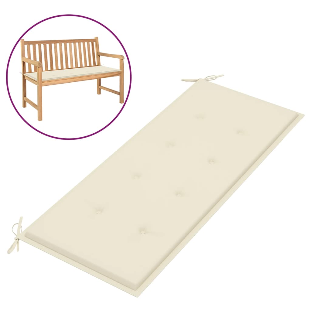 Gartenbank-Auflage Creme 120x50x3 cm Oxford-Gewebe