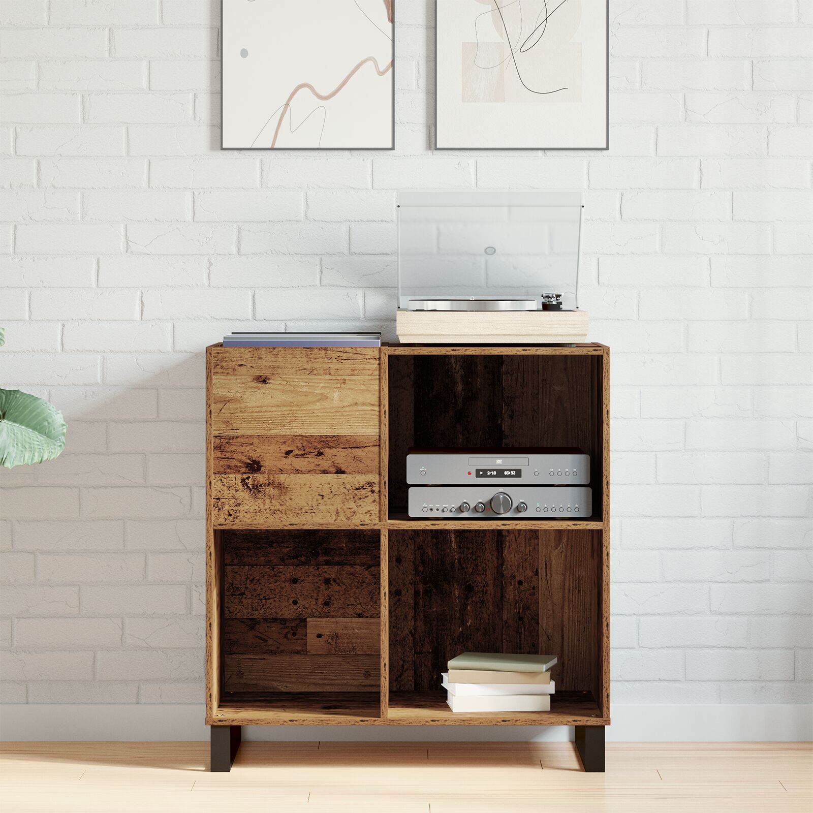 vidaXL Record Cabinet Artisan Oak 84,5x38x89 cm Holzwerkstoff