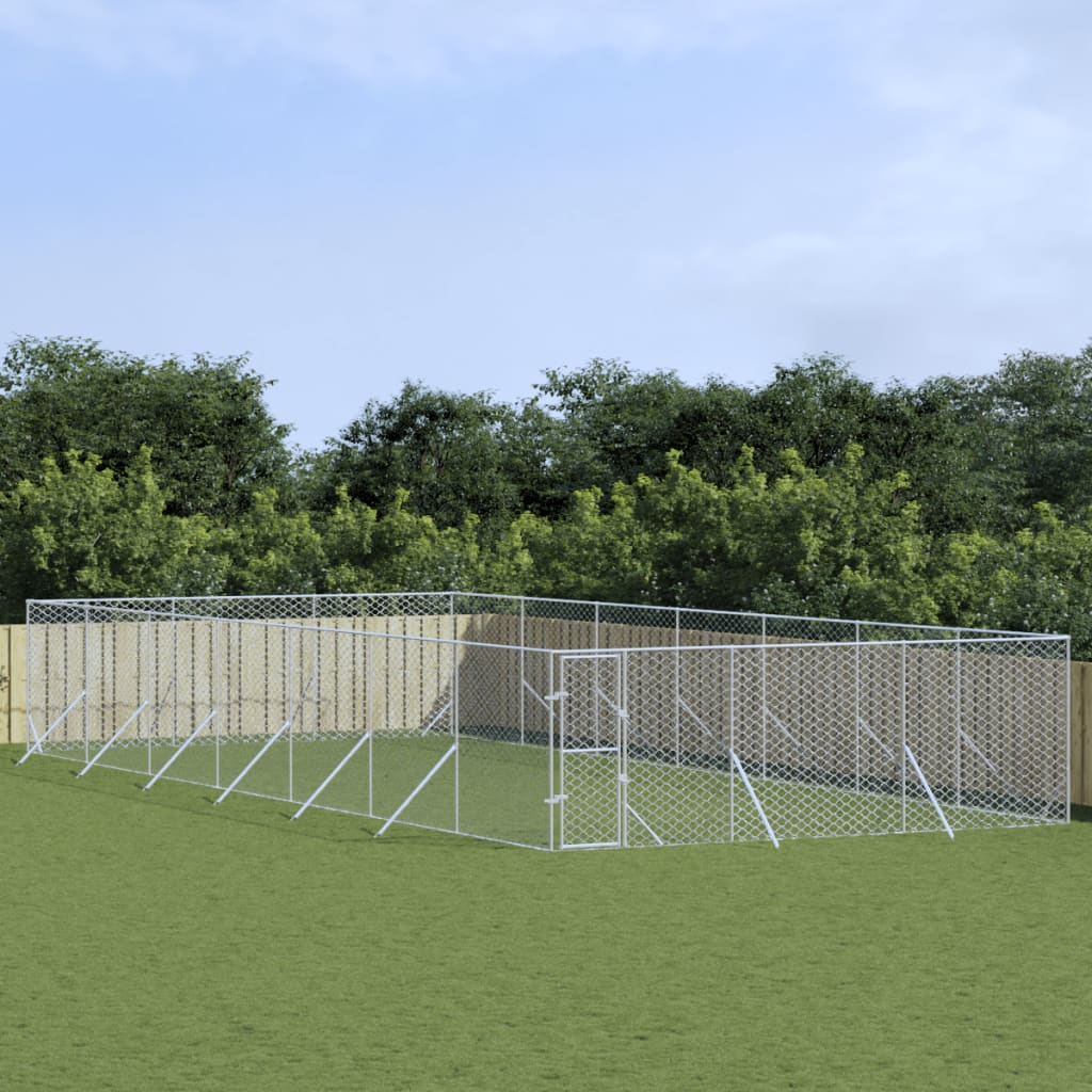 Outdoor-Hundezwinger Silbern 6x14x2 m Verzinkter Stahl Outdoor-Hundezwinger Silbern 6x14x2 m Verzinkter Stahl