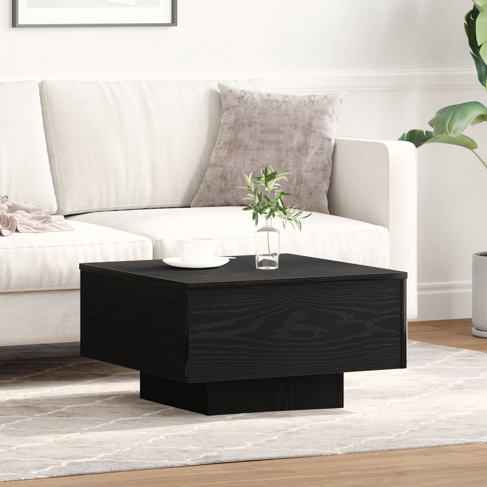 vidaXL Couchtisch schwarz Eiche 55x55x31 cm Holzwerkstoff