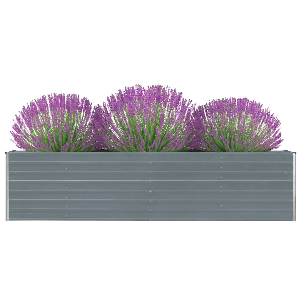 Hochbeet 320 x 40 x 77 cm Verzinkter Stahl Grau Hochbeet 320 x 40 x 77 cm Verzinkter Stahl Grau