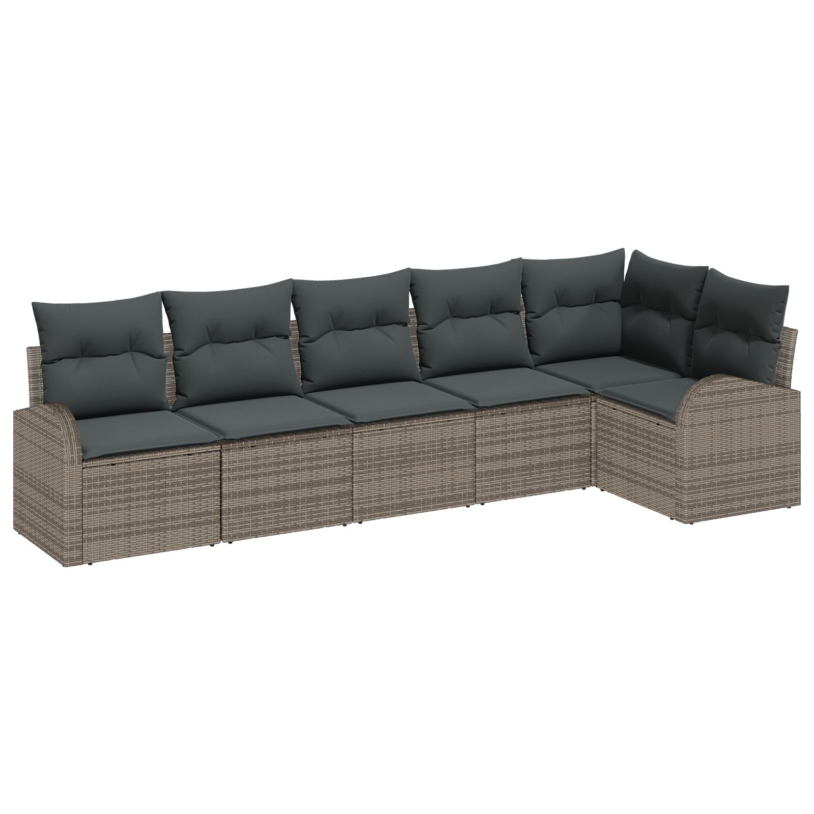 6-teiliges Garten Sofa Set mit Kissen Grau Poly Rattan, 2-Sitzer Garten Sofa mit Stauraum & Kissen Grau Poly Rattan 6-teiliges Garten Sofa Set mit Kissen Grau Poly Rattan, 2-Sitzer Garten Sofa mit Stauraum & Kissen Grau Poly Rattan