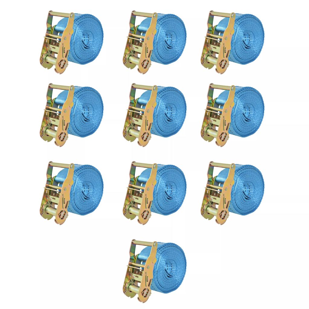 Ratschen-Spanngurte 10 Stk. 2 Tonnen 6m×38mm Blau