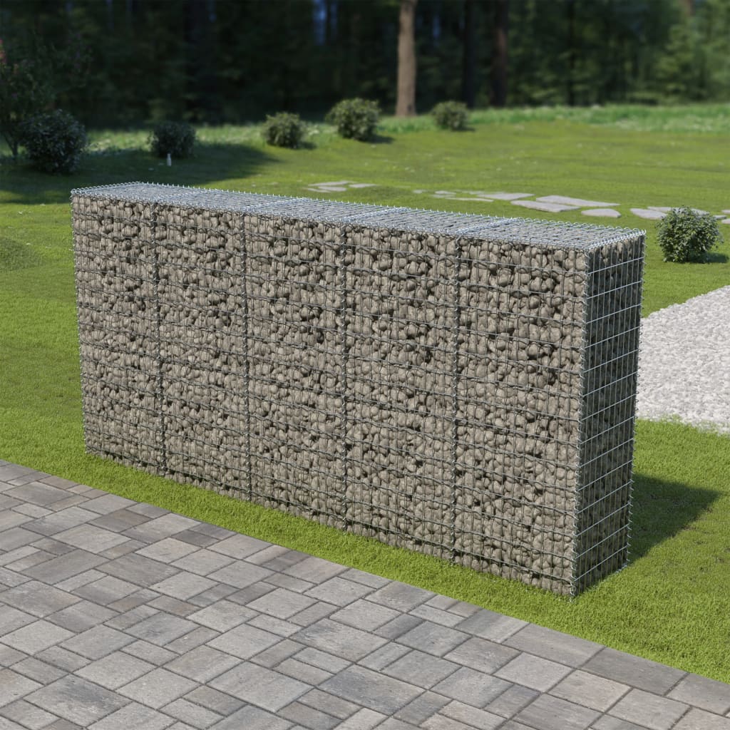 Gabionenwand mit Abdeckung Verzinkter Stahl 300×50×150 cm Gabionenwand mit Abdeckung Verzinkter Stahl 300×50×150 cm