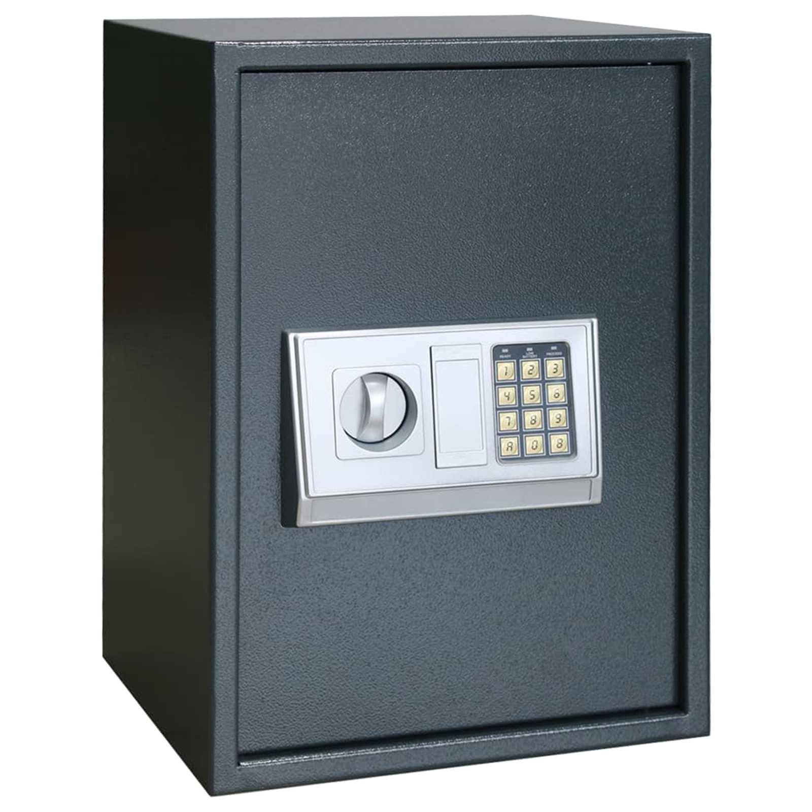 Elektronischer Digitale Safe mit Regal Dunkelgrau 35x31x50 cm Stahl