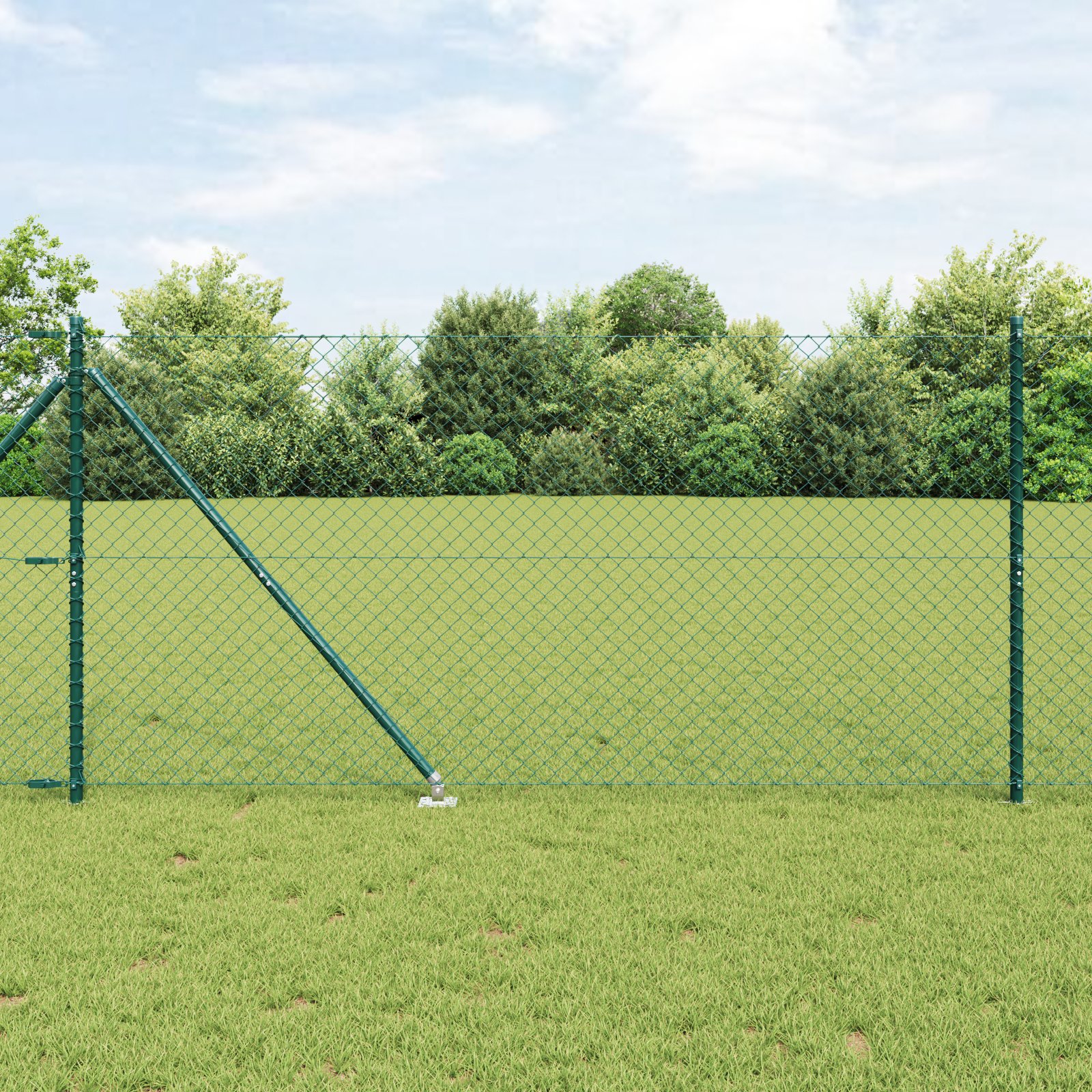 Kettenzaun mit Pfosten Grün 1.2 x 10 m