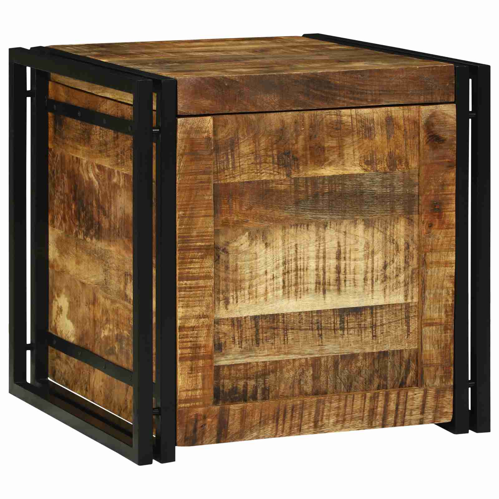 Aufbewahrungskiste 50x50x50 cm aus solidem grobem Mangoholz