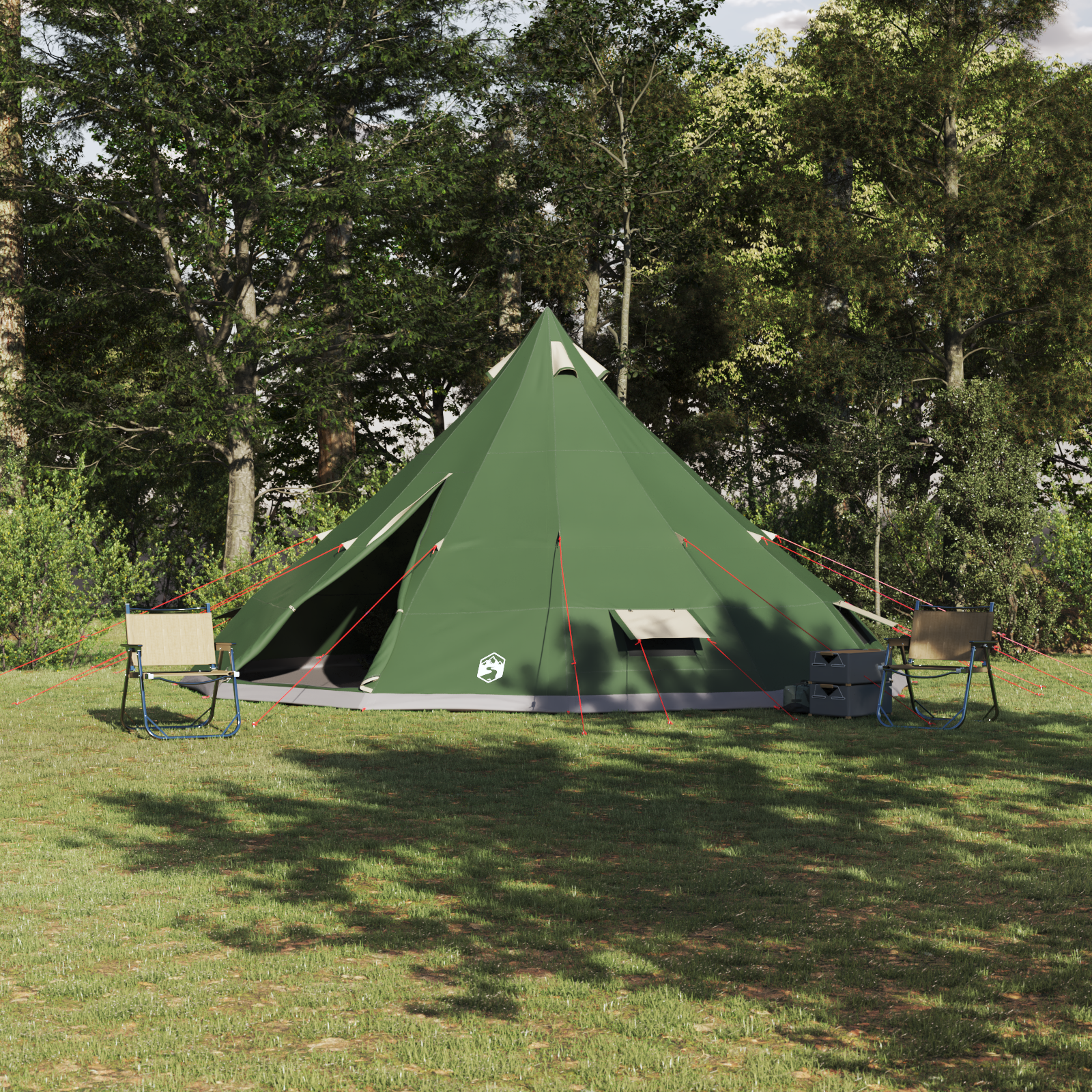 Familien Zelt Tipi Grün 12-Personen Wasserfest