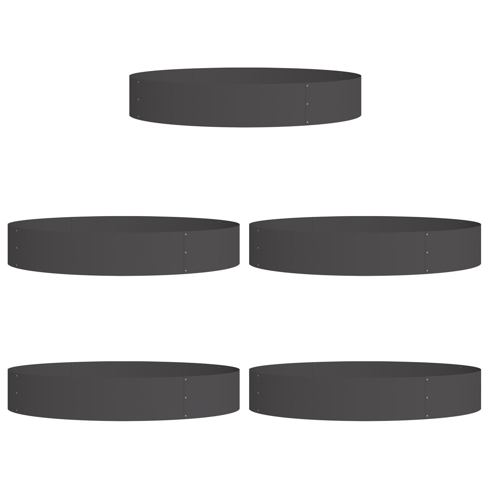 Schwarzes Pflanzgefäß Set Schwarz Metall Groß Langlebig