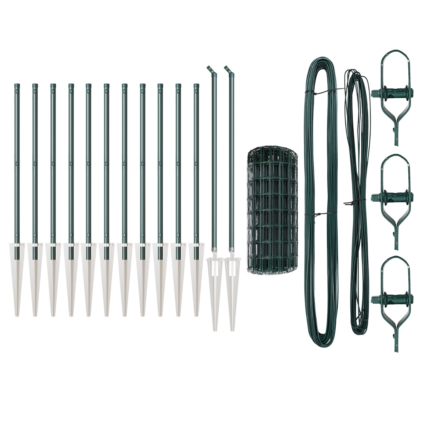 Euro Zaun Set von 2 Grün Metall 25 x 0,8 m Langlebig
