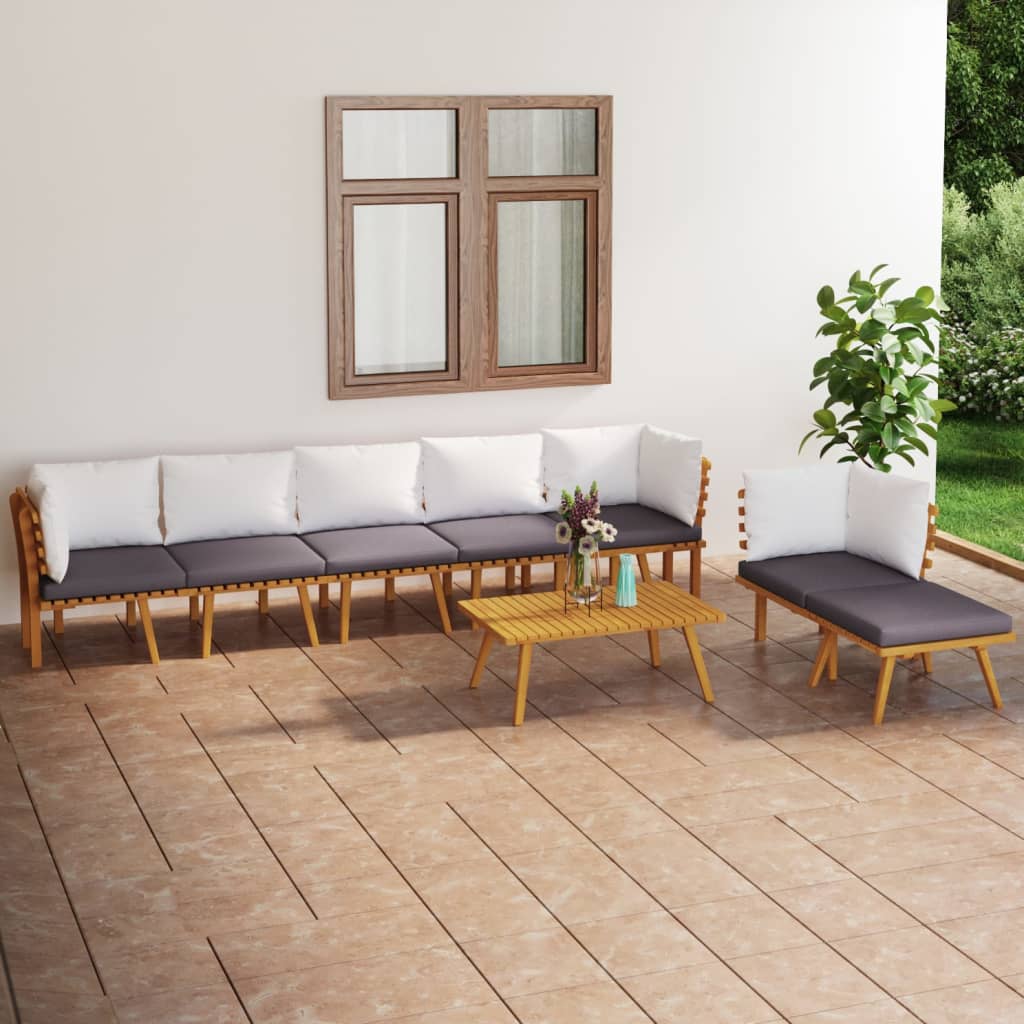 8-tlg. Garten-Lounge-Set mit Kissen Massivholz Akazie 8-tlg. Garten-Lounge-Set mit Kissen Massivholz Akazie