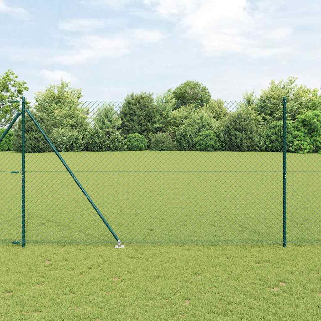 Zaunpfostenset Grün 1.6 x 10 m Verzinkter Stahl