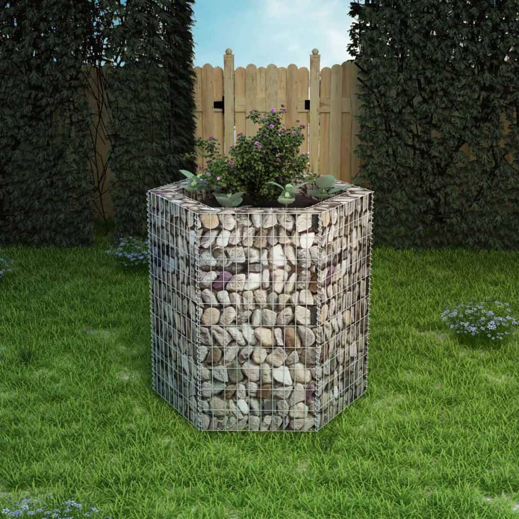 Sechseckiges Gabionen-Hochbeet 100×90×100 cm Sechseckiges Gabionen-Hochbeet 100×90×100 cm