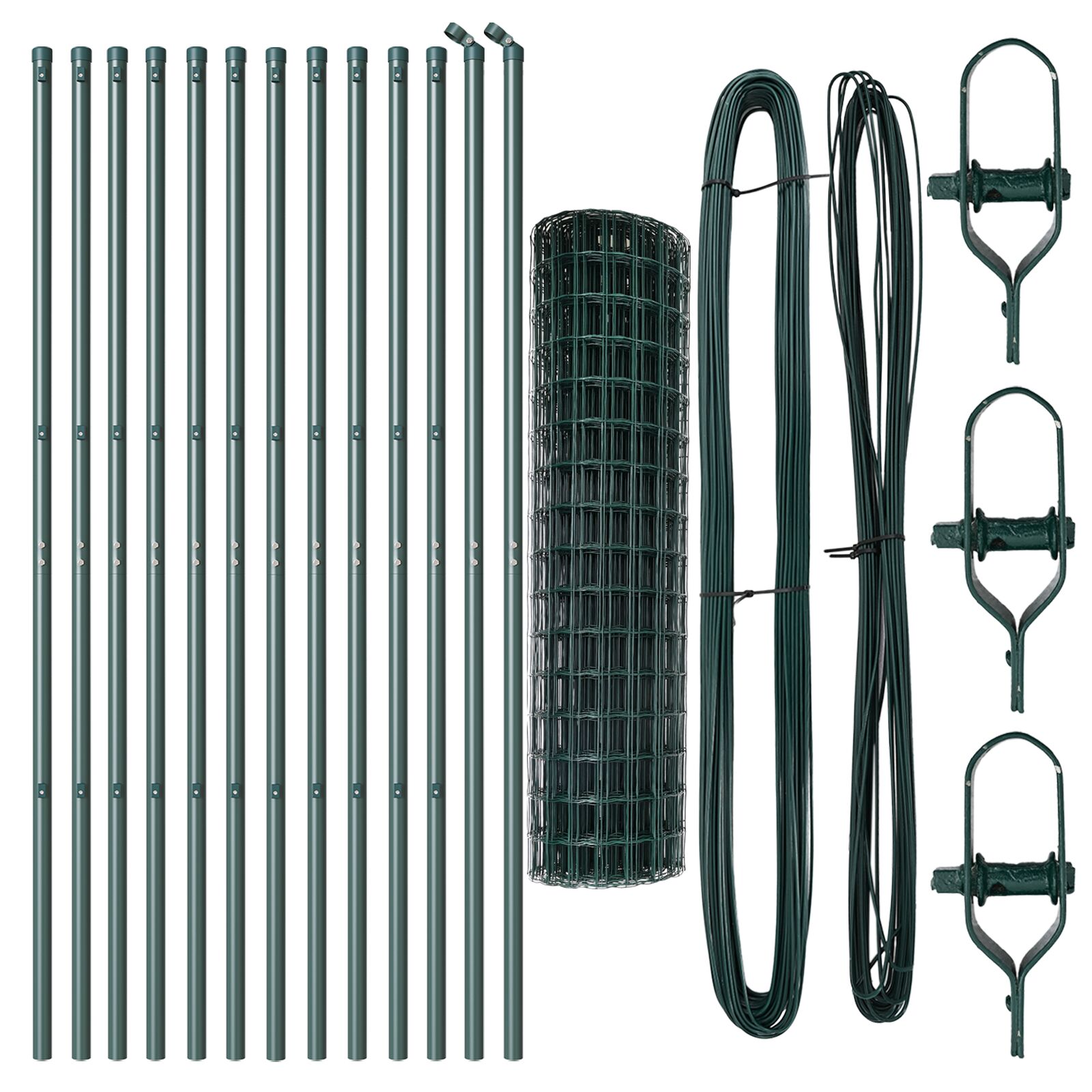 Euro Zaun mit 13 Pfosten 1.2x25 m Galvanisierter Stahl Grün
