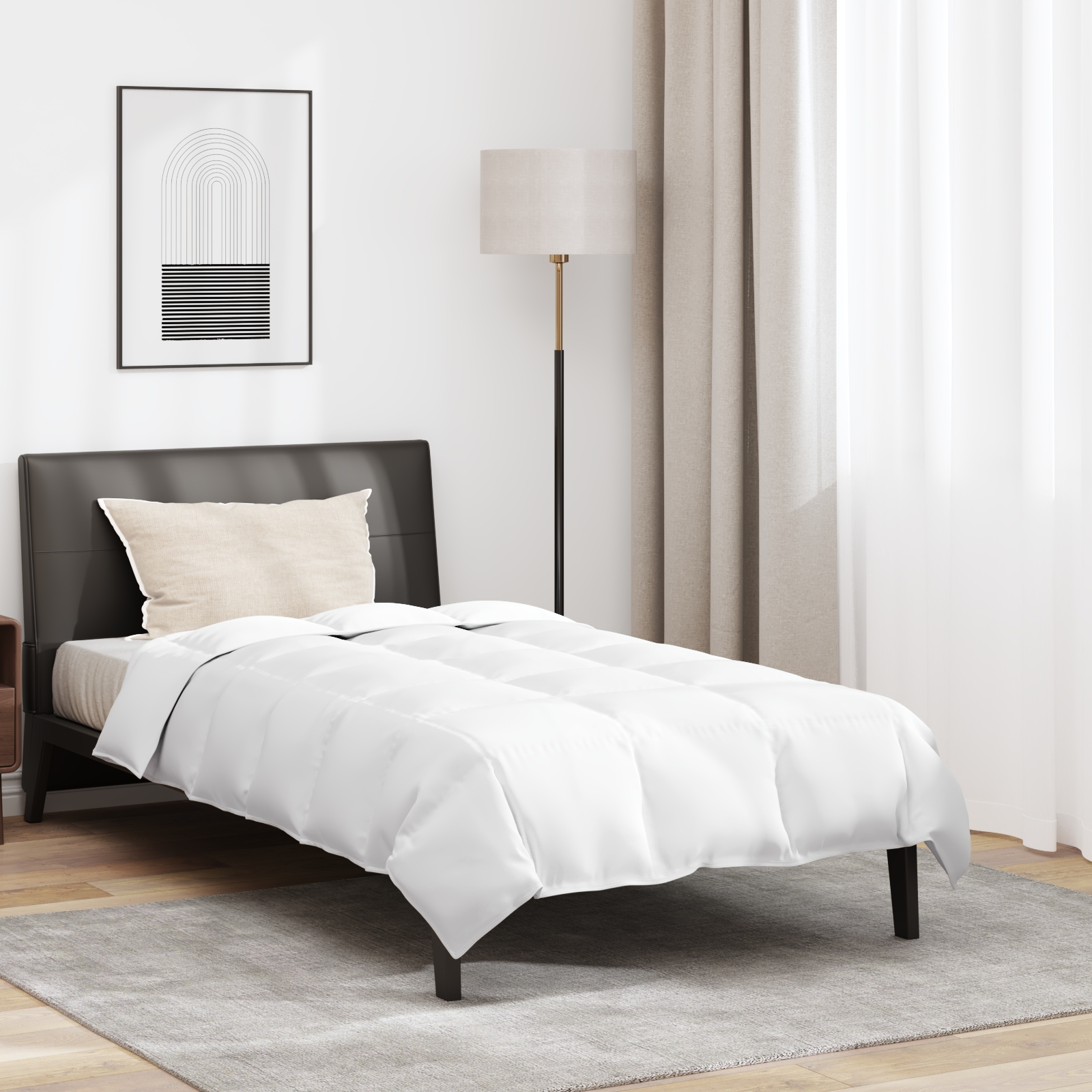 Bettdecke mit Kissen 2 pcs Weiß 135 x 220 cm Daunen