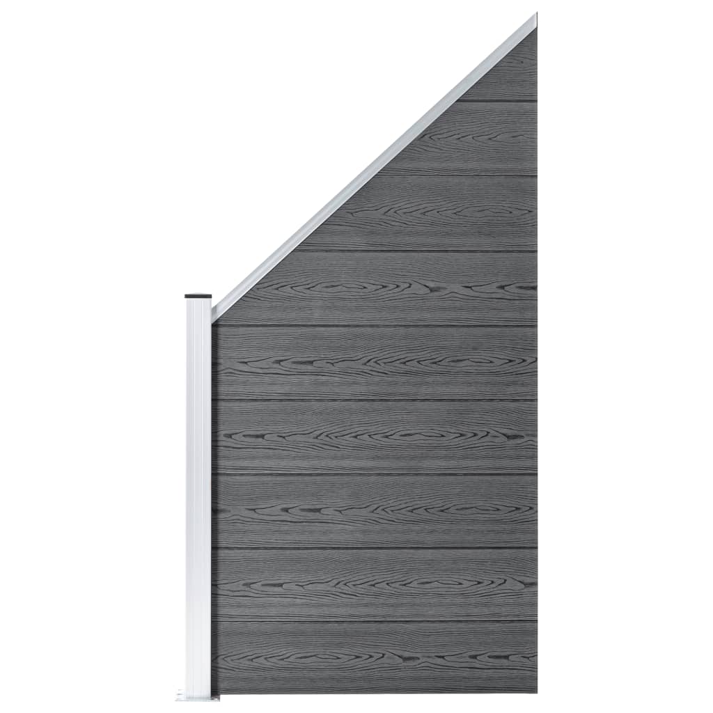 Zaunelement WPC 95x(105-180) cm Grau Zaunelement WPC 95x(105-180) cm Grau