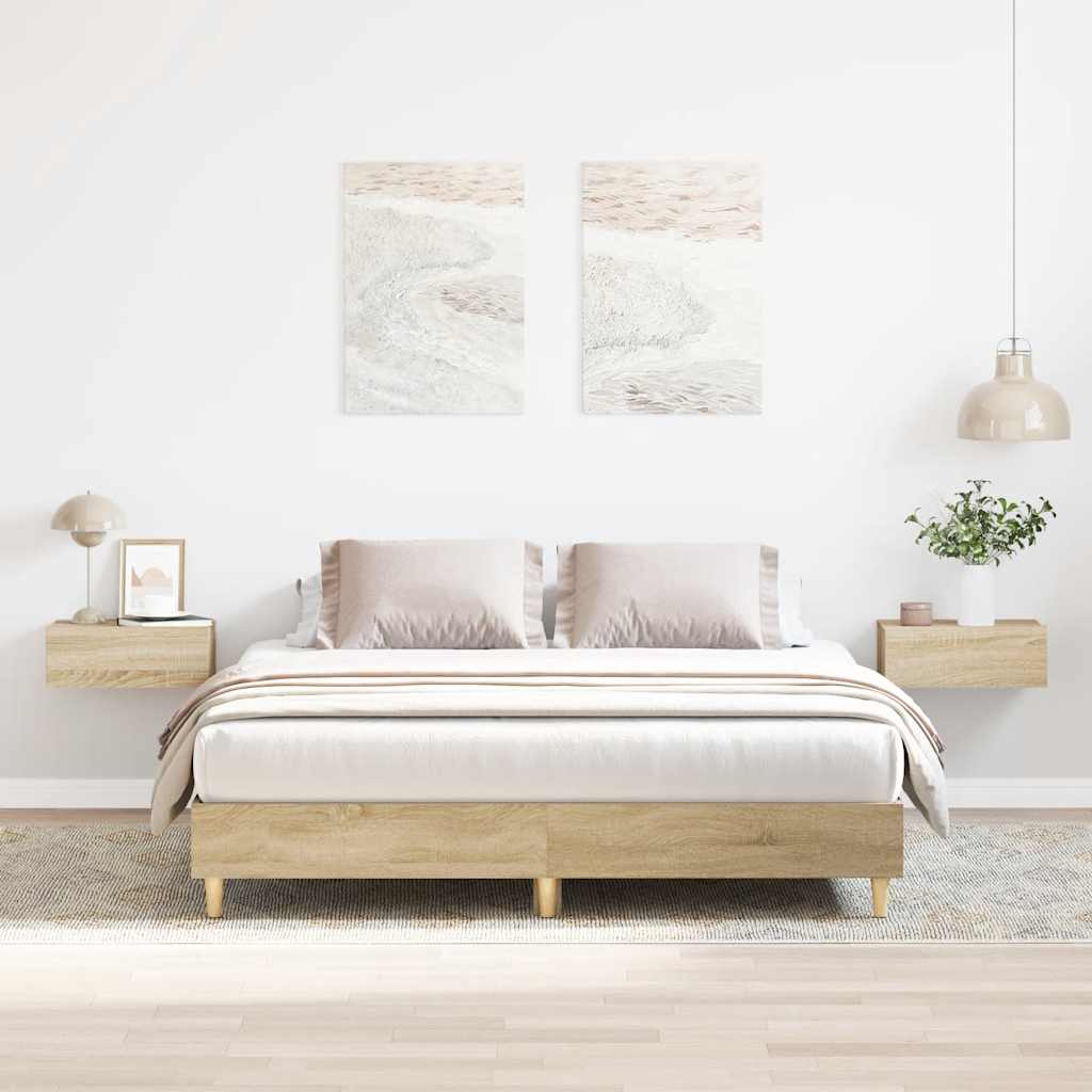 Bettgestell ohne Matratze Sonoma-Eiche 150x200 cm Holzwerkstoff