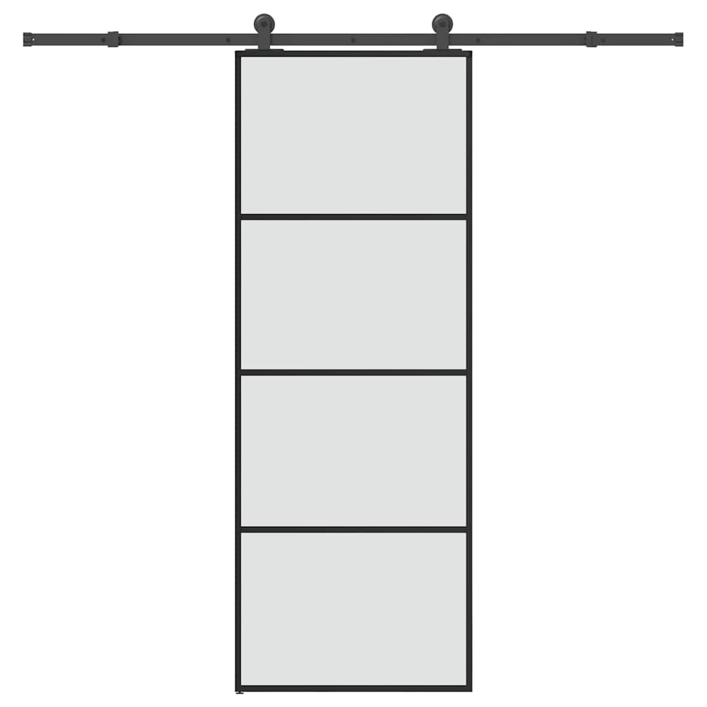 Schiebetür mit Beschlag 76x205 cm ESG-Glas & Aluminium