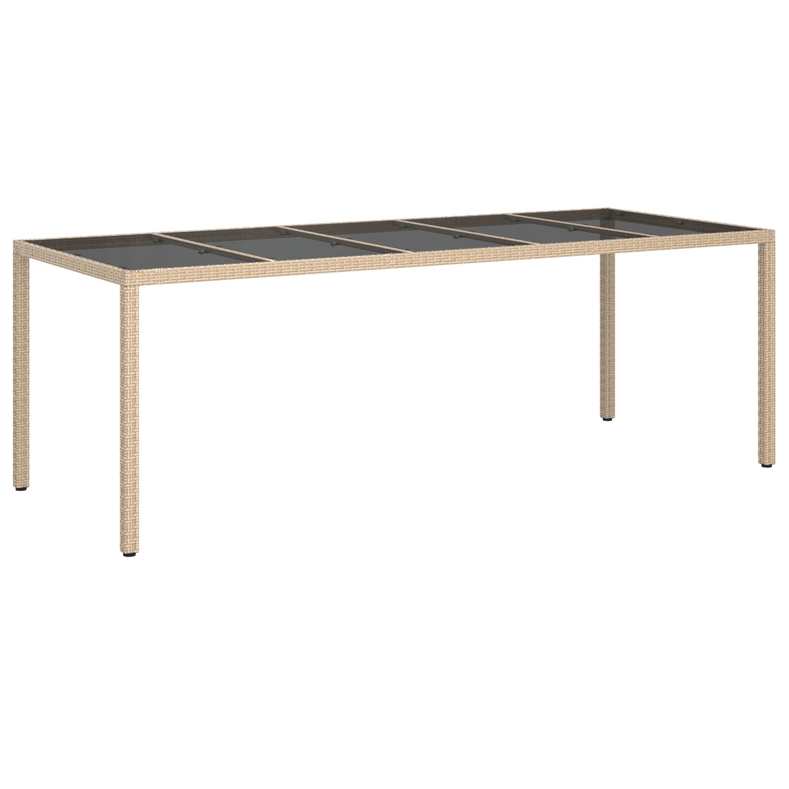 Gartentisch Beige 250x100x75 cm Polyrattan