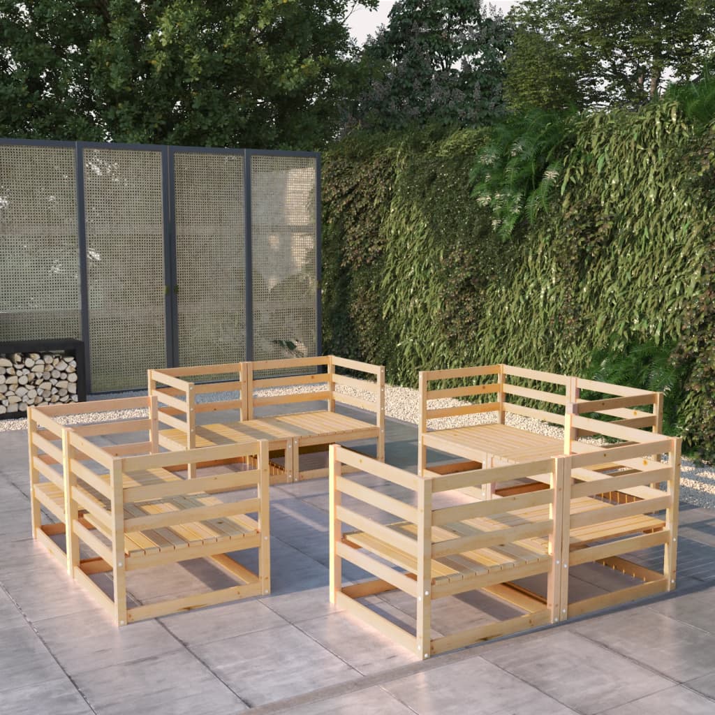8-tlg. Garten-Lounge-Set Massivholz Kiefer 8-tlg. Garten-Lounge-Set Massivholz Kiefer