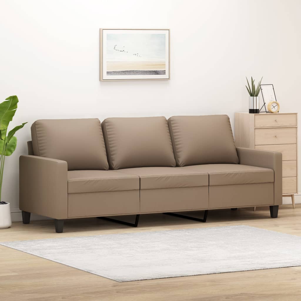 3-Sitzer-Sofa Cappuccino-Braun 180 cm Kunstleder 3-Sitzer-Sofa Cappuccino-Braun 180 cm Kunstleder