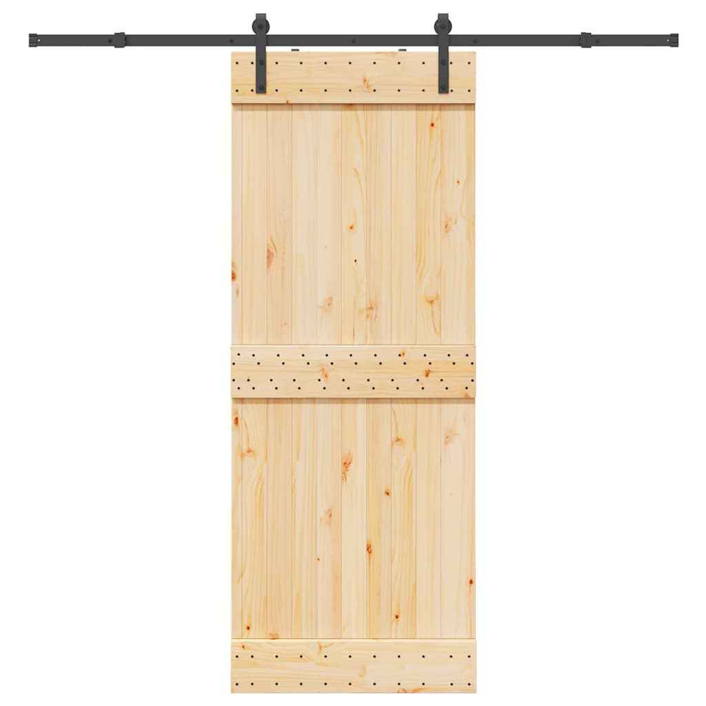 Schiebetür mit Beschlag 80x210 cm Massivholz Kiefer