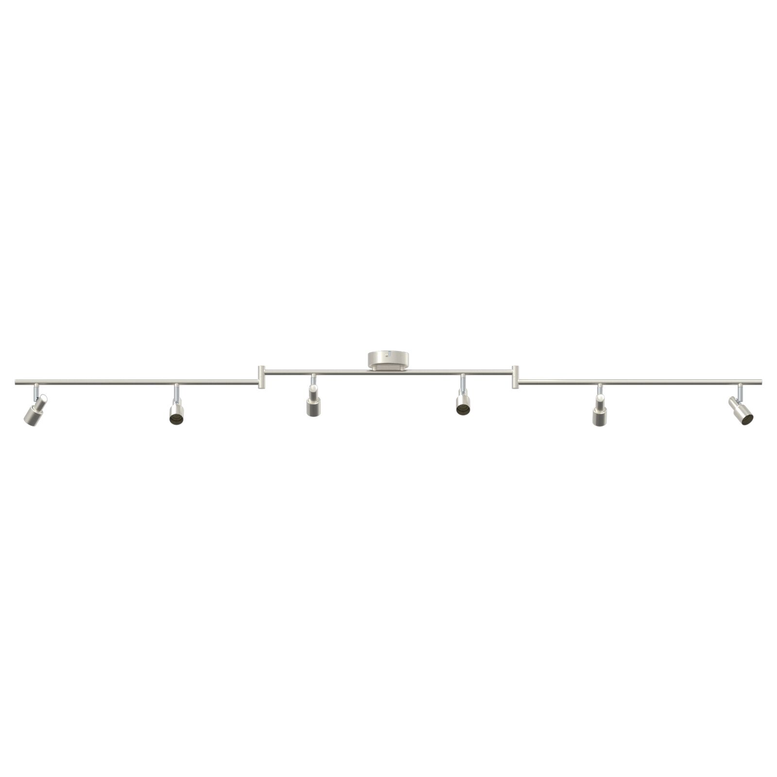 Deckenstrahler 6-fach verstellbar Gebürstetes Nickel GU10