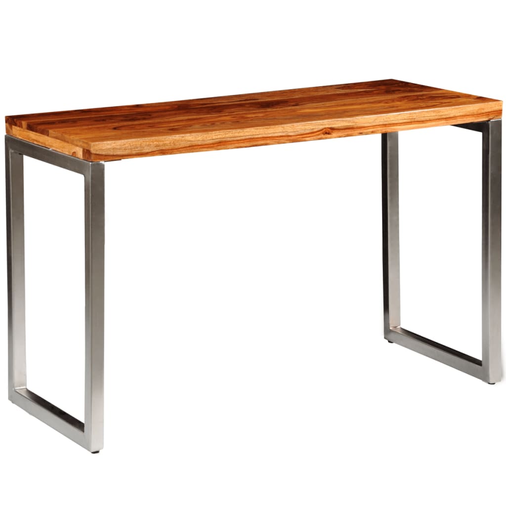 Esstisch Bürotisch Massivholz Palisander mit Stahlbeinen