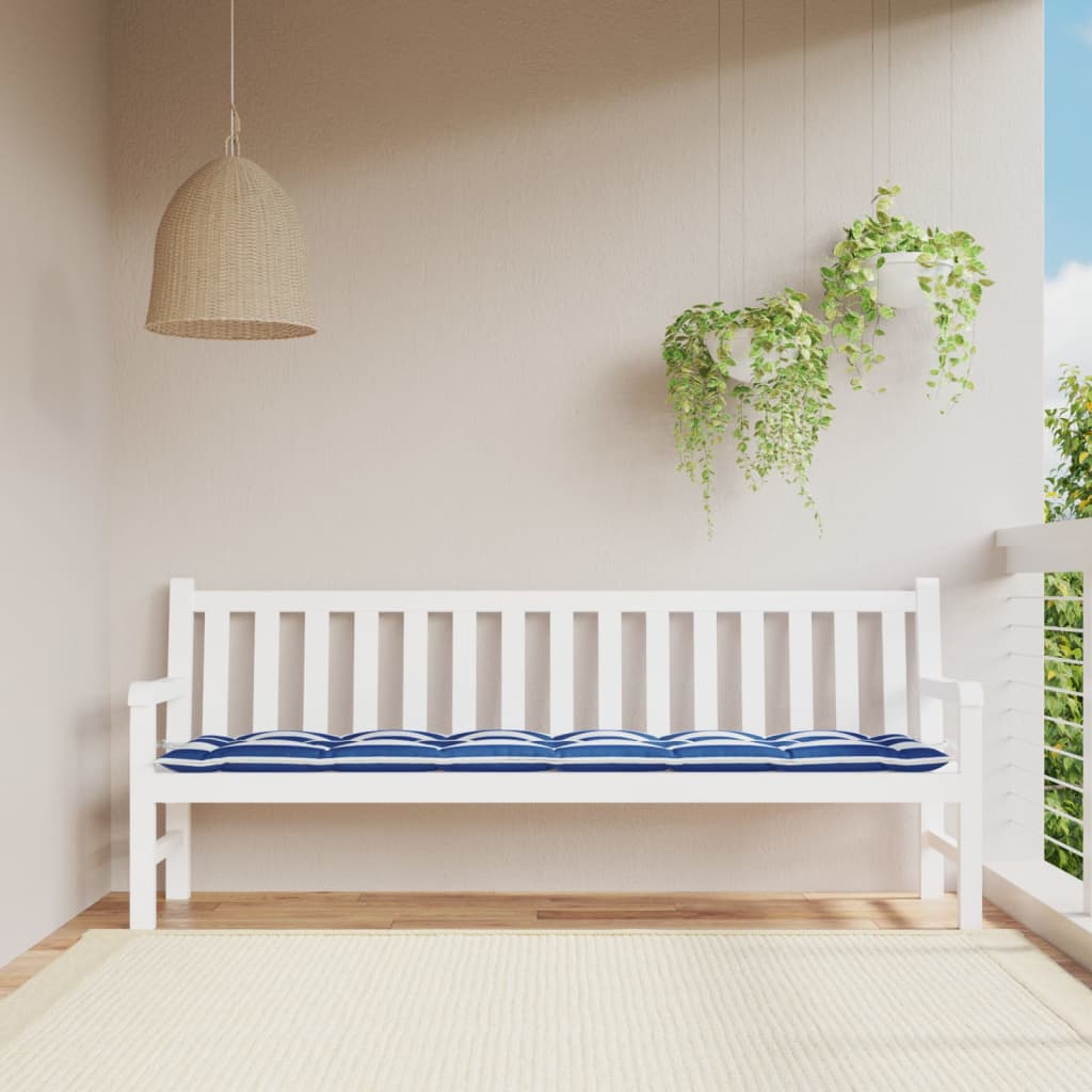 Gartenbank-Auflage Blau&Weiß Gestreift 200x50x7 cm Stoff Gartenbank-Auflage Blau&Weiß Gestreift 200x50x7 cm Stoff