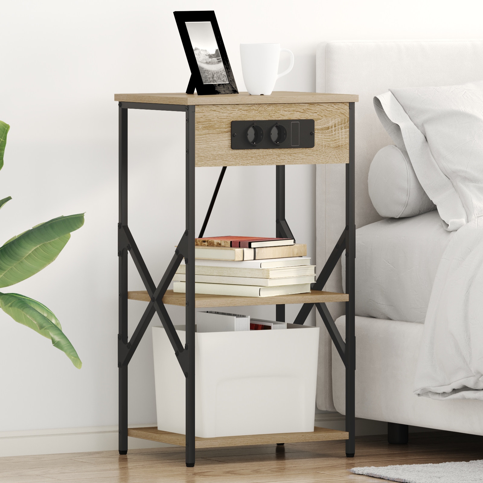 Nachttische 2 pcs Sonoma Eiche 41 x 31 x 76 cm Holzwerkstoff