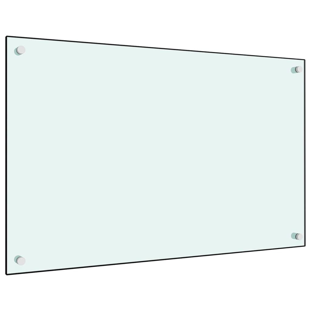 Küchenrückwand Weiß 80x50 cm Hartglas