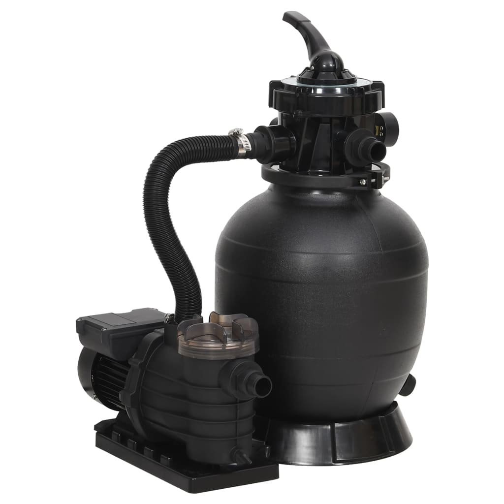 Pool-Sandfilteranlage mit Vorfilter Schwarz