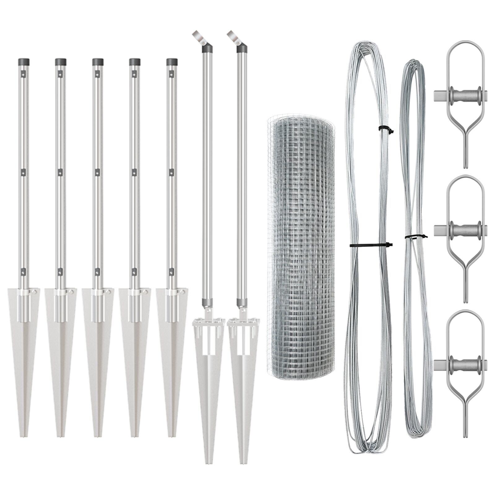 Zaunpfosten-Set 2 Stück Galvanisierter Stahl 10 x 1 m Langlebig