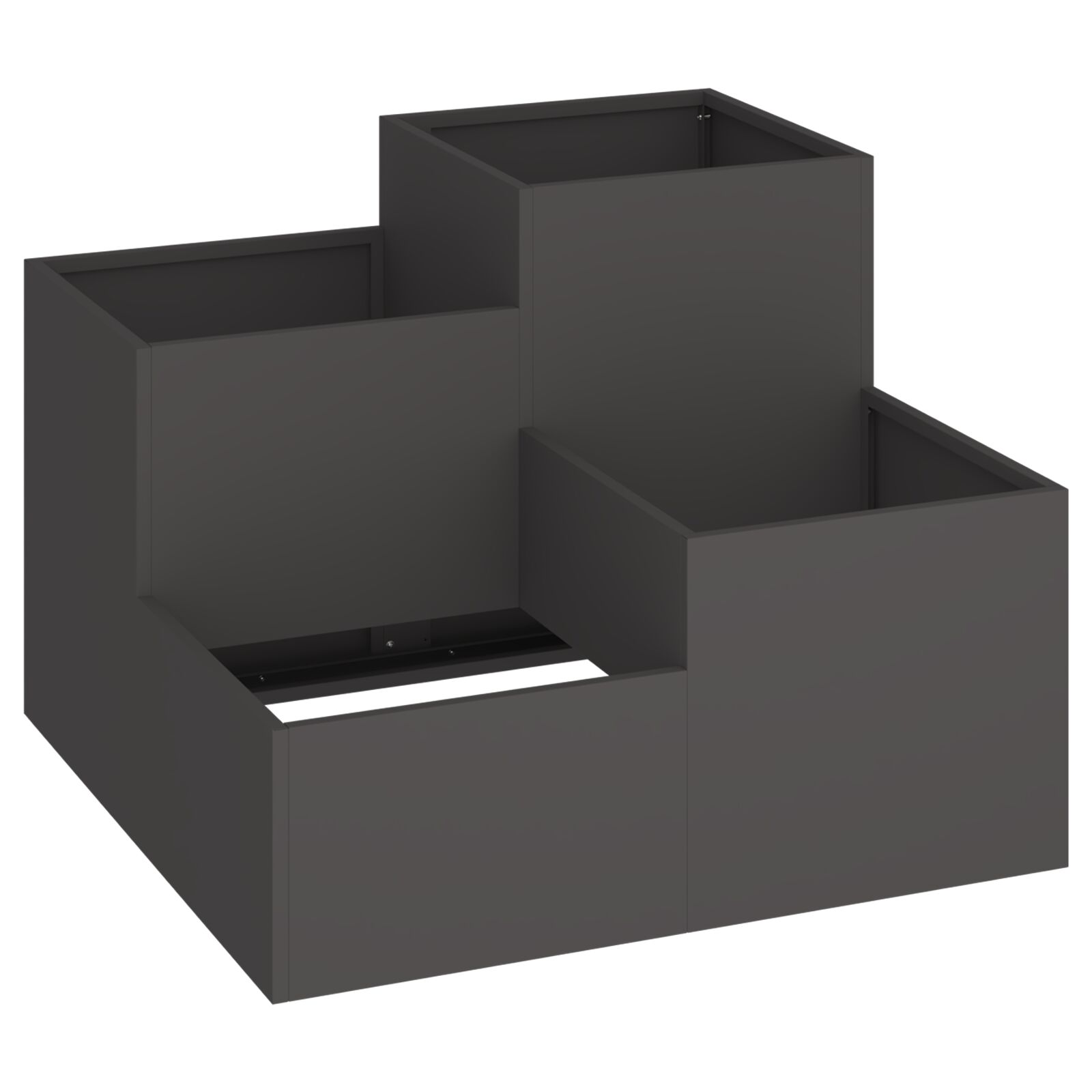 Pflanzkübel 100x100x60 cm Schwarz Stahl