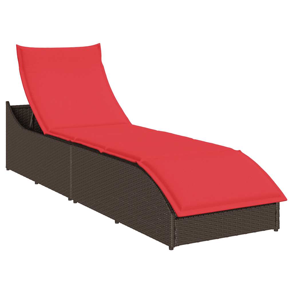 Klappliege mit Auflage und Stauraum Braun Poly-Rattan Klappliege mit Auflage und Stauraum Braun Poly-Rattan