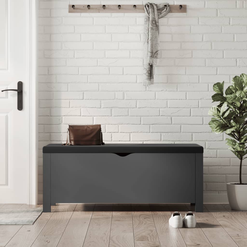 Aufbewahrungsbox mit Kissen Grau 105x40x45 cm
