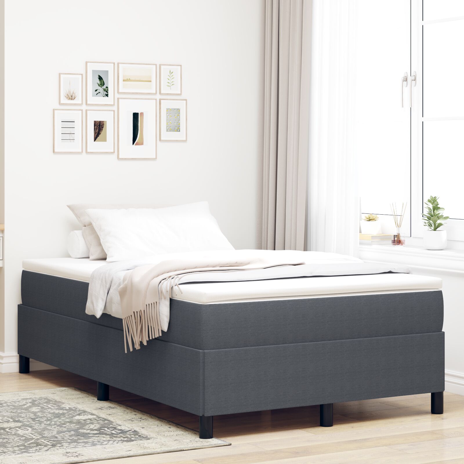 Bettgestell Dunkelgrau 120x200 cm Cordstoff
