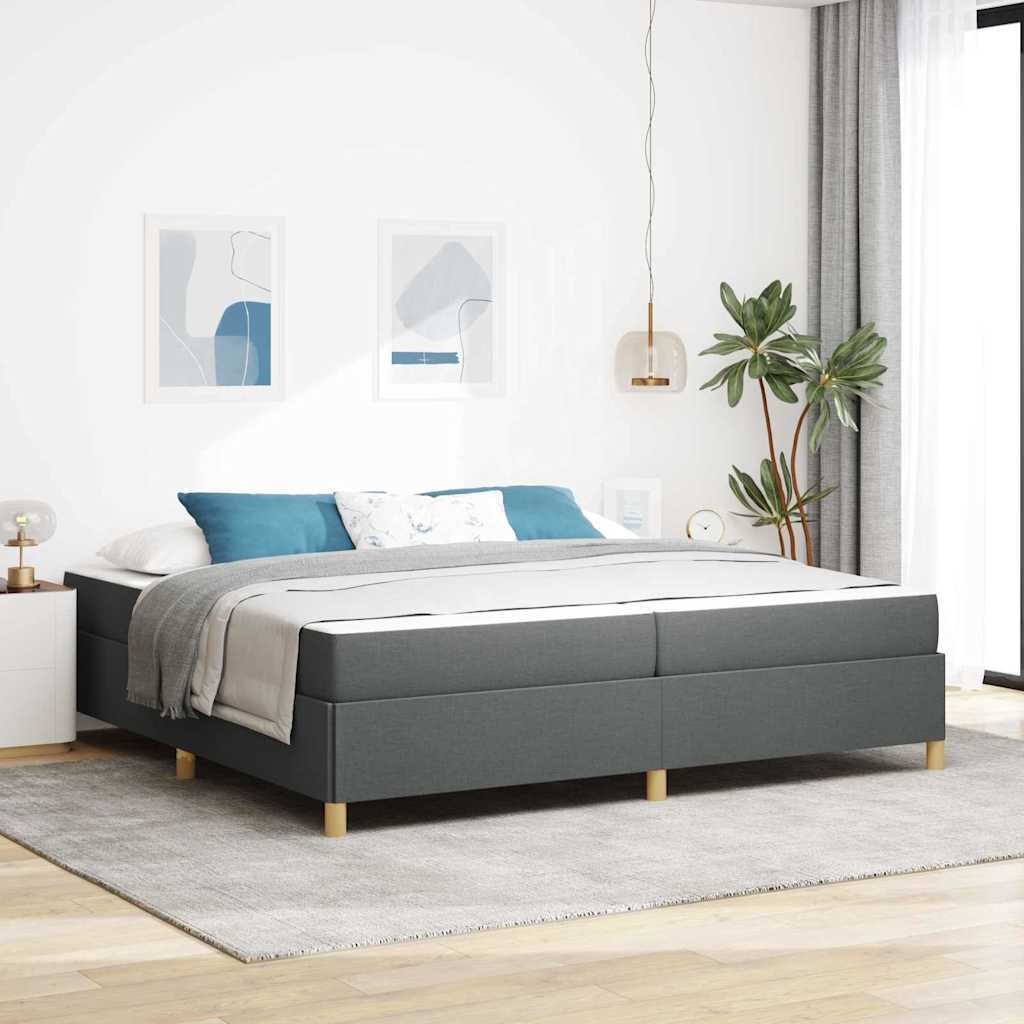 Boxspringbett Sonstiges Dunkelgrau 200 x 200 cm Stoff