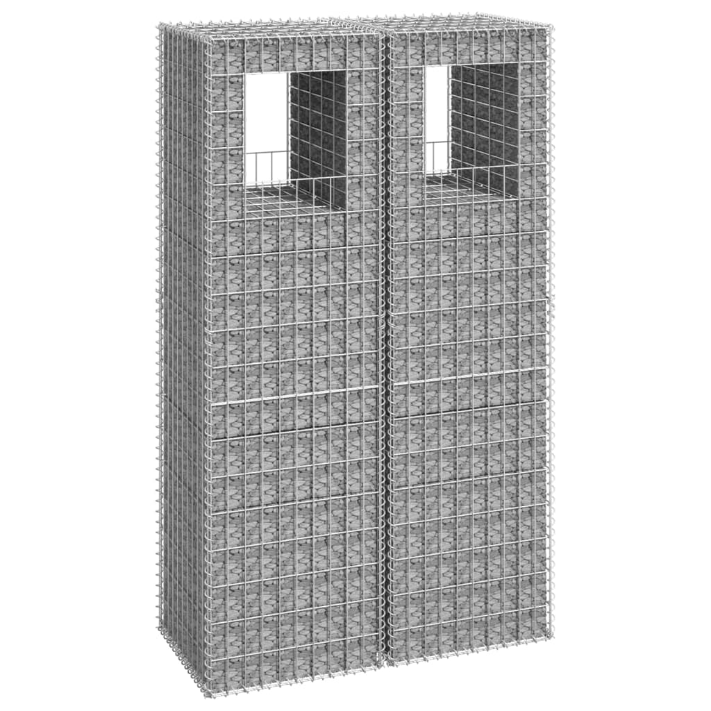 Gabionensäulen 2 Stk. 50x50x180 cm Eisen Gabionensäulen 2 Stk. 50x50x180 cm Eisen