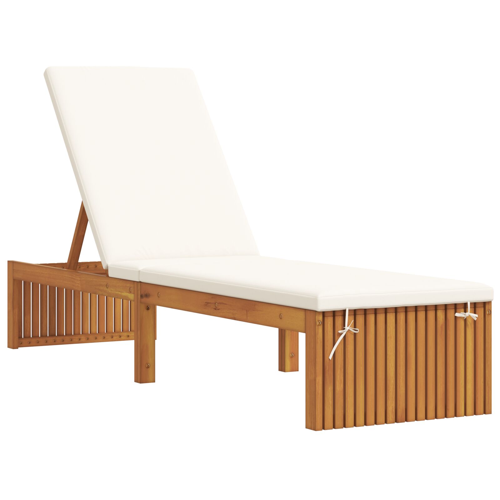 Sonnenliege mit Kissen 200x55x30 cm aus massivem Akazienholz Sonnenliege mit Kissen 200x55x30 cm aus massivem Akazienholz