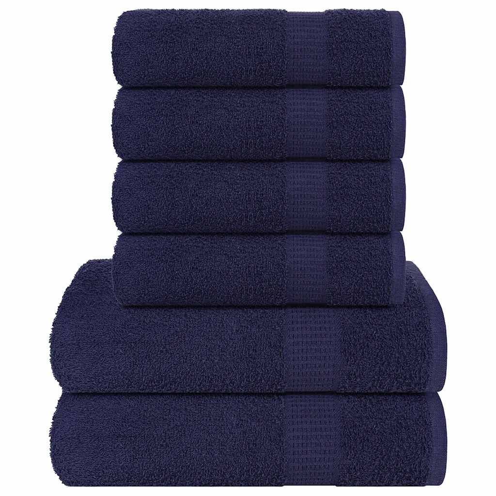 6-tlg. Handtuch-Set Marineblau 360 g/m² 100% Baumwolle