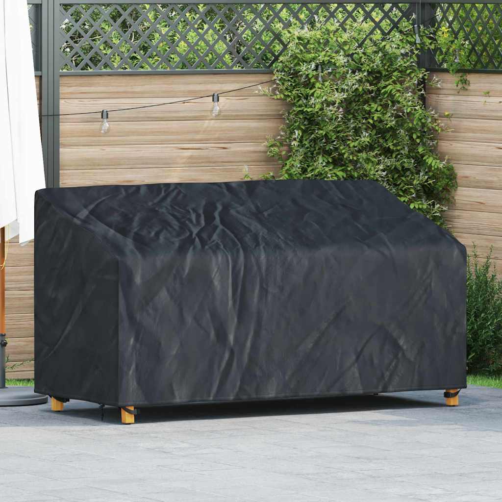 Abdeckung für Gartenbank Schwarz 205 x 85 x 65 / 94 cm 210D Stoff