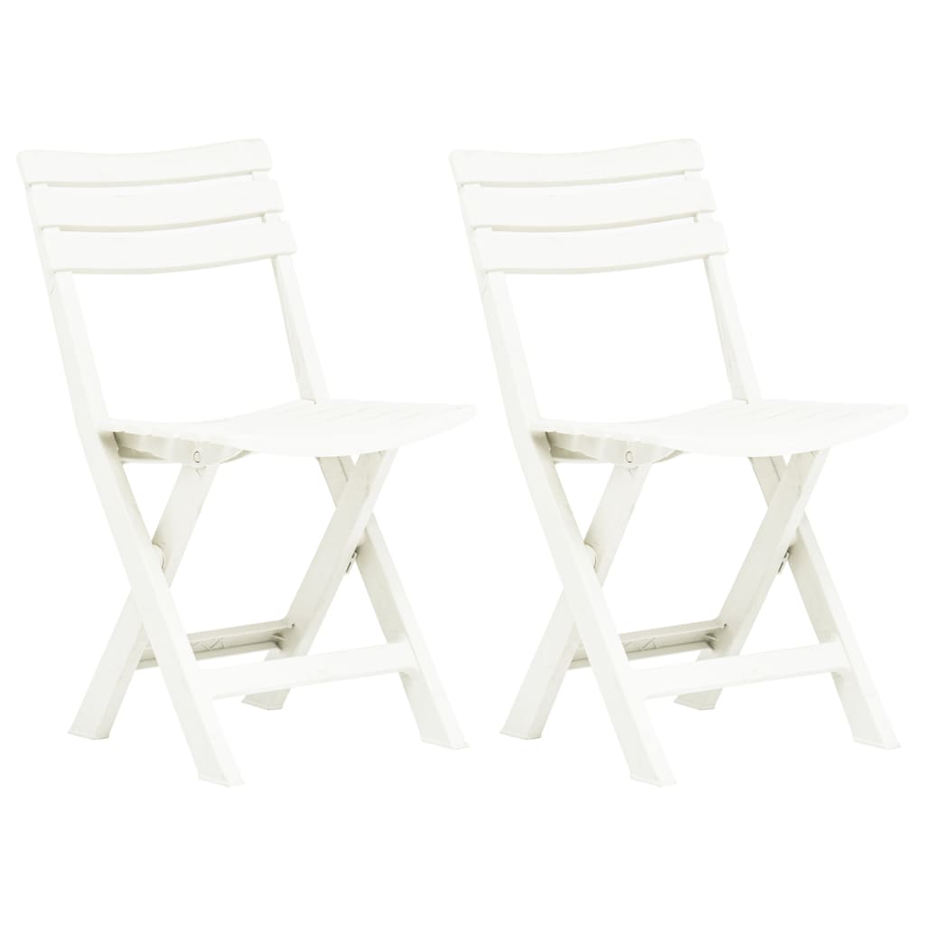 Klappbare Gartenstühle 2 Stk. Kunststoff Weiß Klappbare Gartenstühle 2 Stk. Kunststoff Weiß
