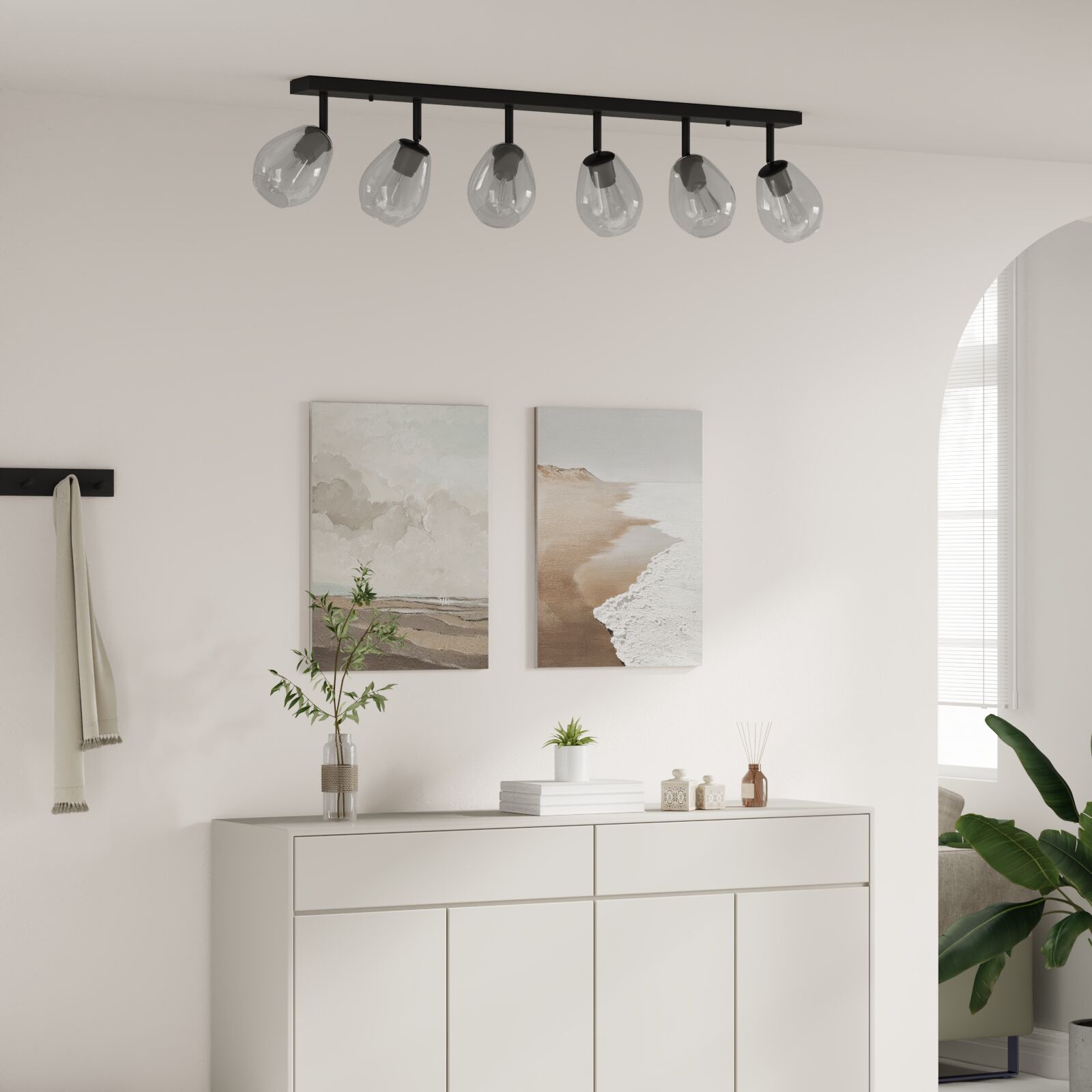 Deckenleuchten mit verstellbarem Glasschirm in Anthrazit E27