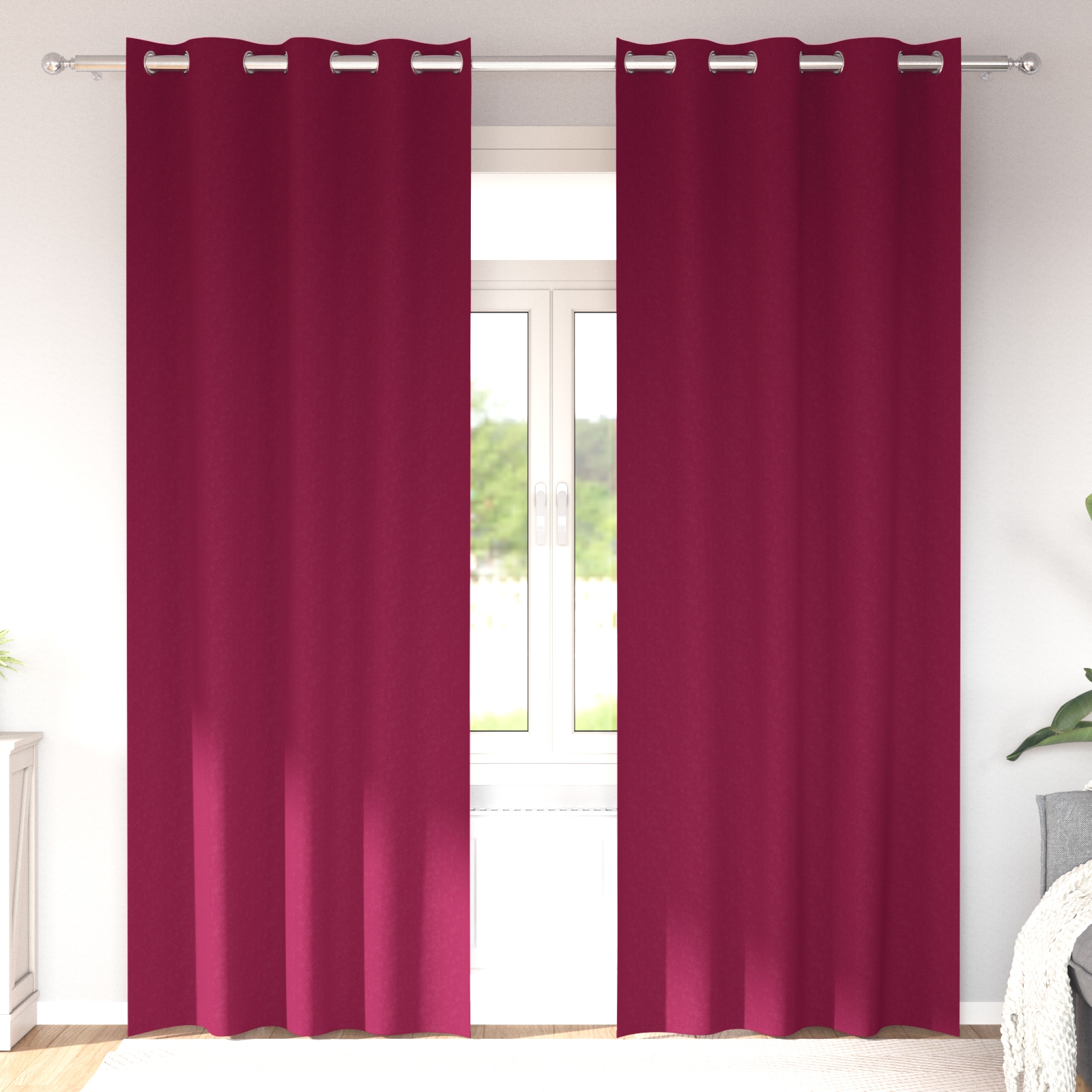 Vorhänge mit Vorhängen 2 pcs Weinrot 245 x 140 cm Polyester