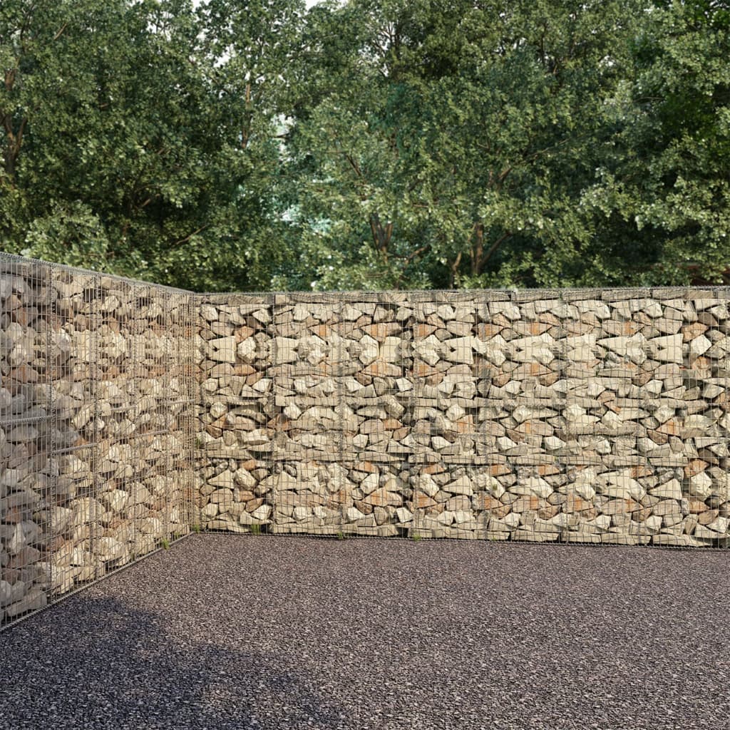 Gabionenwand mit Abdeckung Verzinkter Stahl 900×50×200 cm Gabionenwand mit Abdeckung Verzinkter Stahl 900×50×200 cm