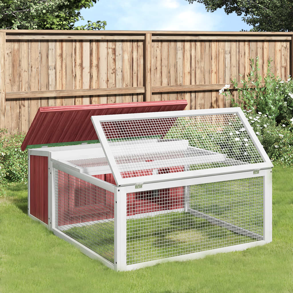 Kaninchenstall Mokka 117,5x97x47,5 cm Massivholz Kiefer