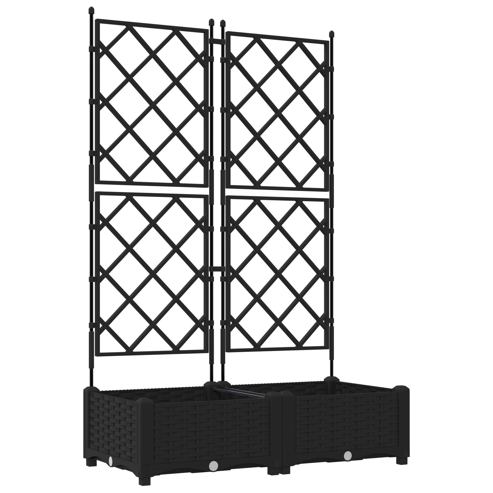 Gartenpflanzer mit Gitter 2 Stück schwarz 80x40x125,5 cm