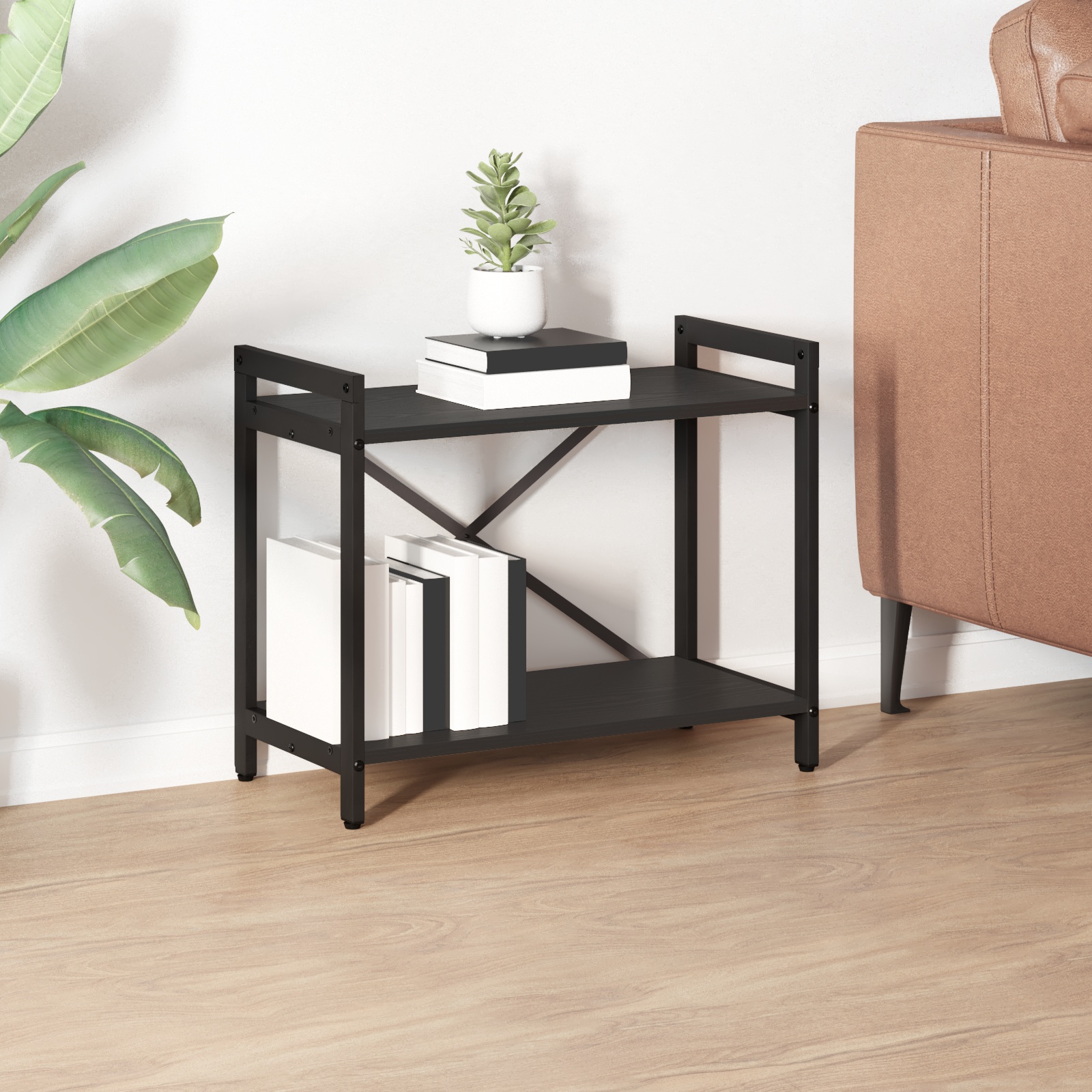 Bücherregal Schwarze Eiche 60 x 30 x 48,5 cm Holzwerkstoff