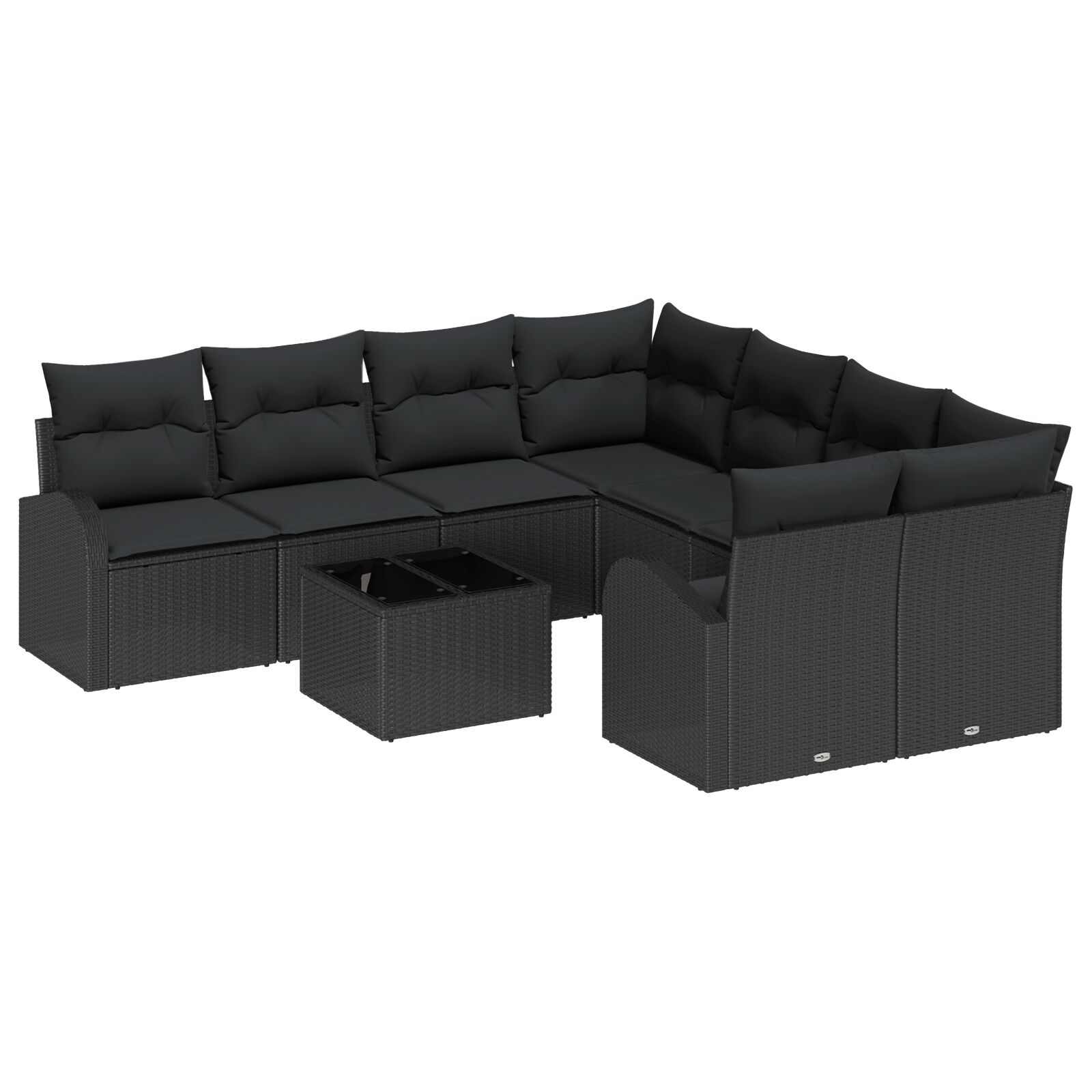 9-teiliges Garten Sofaset mit Kissen Schwarz Poly Rattan, 2-Sitzer Garten Sofa mit Stauraum & Kissen Schwarz Poly Rattan 9-teiliges Garten Sofaset mit Kissen Schwarz Poly Rattan, 2-Sitzer Garten Sofa mit Stauraum & Kissen Schwarz Poly Rattan